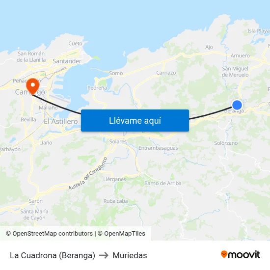 La Cuadrona (Beranga) to Muriedas map
