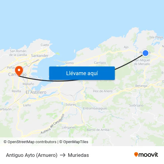 Antiguo Ayto (Arnuero) to Muriedas map