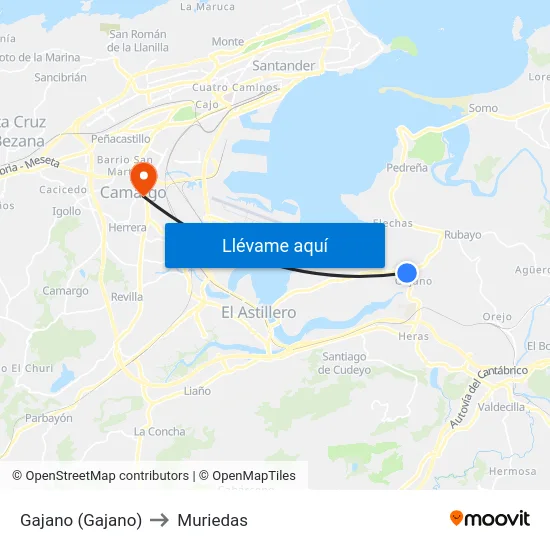 Gajano (Gajano) to Muriedas map