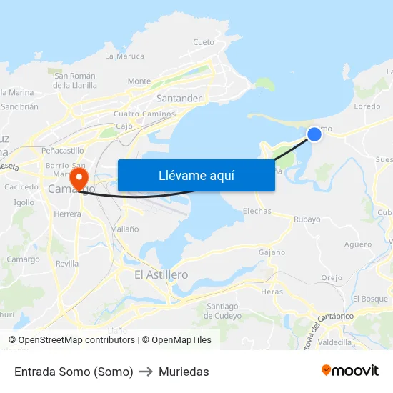 Entrada Somo (Somo) to Muriedas map