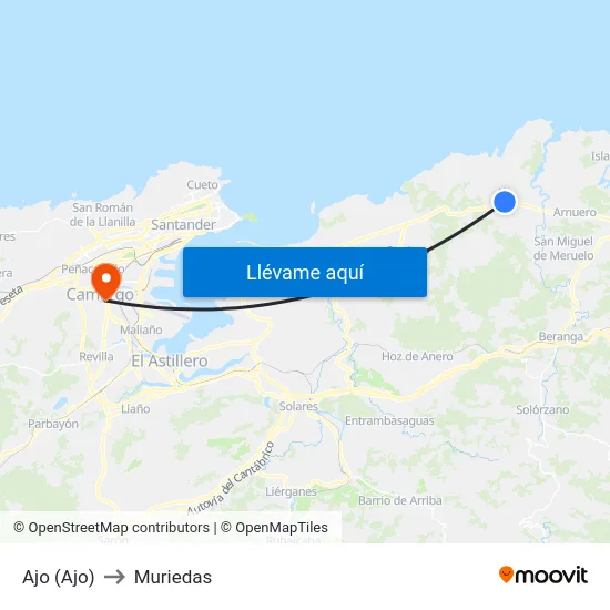 Ajo (Ajo) to Muriedas map