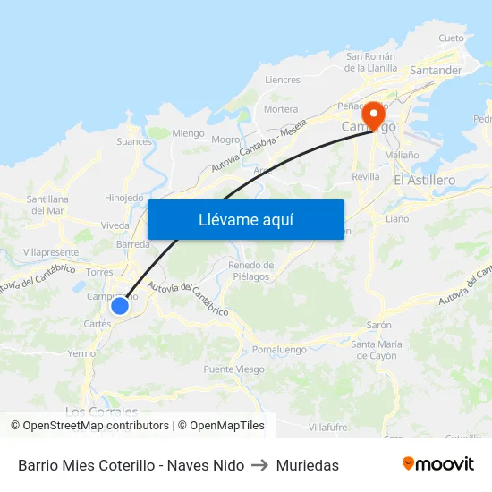 Barrio Mies Coterillo - Naves Nido to Muriedas map