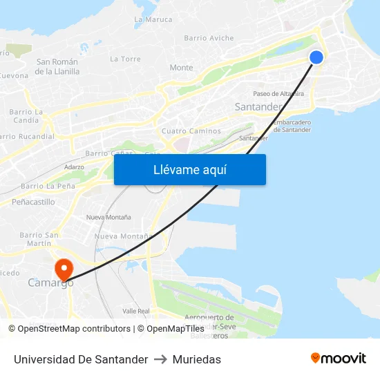 Universidad De Santander to Muriedas map