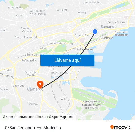 C/San Fernando to Muriedas map