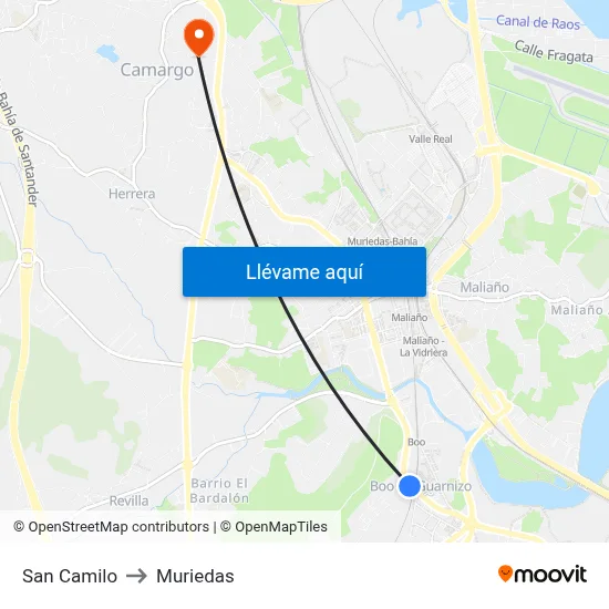San Camilo to Muriedas map
