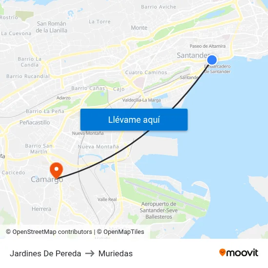 Jardines De Pereda to Muriedas map