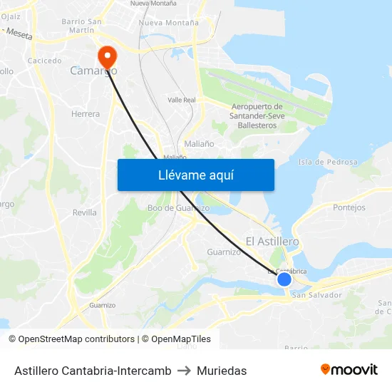 Astillero Cantabria-Intercamb to Muriedas map