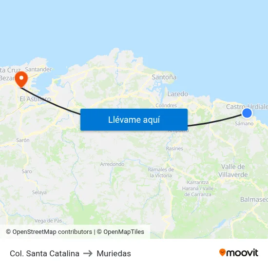 Col. Santa Catalina to Muriedas map