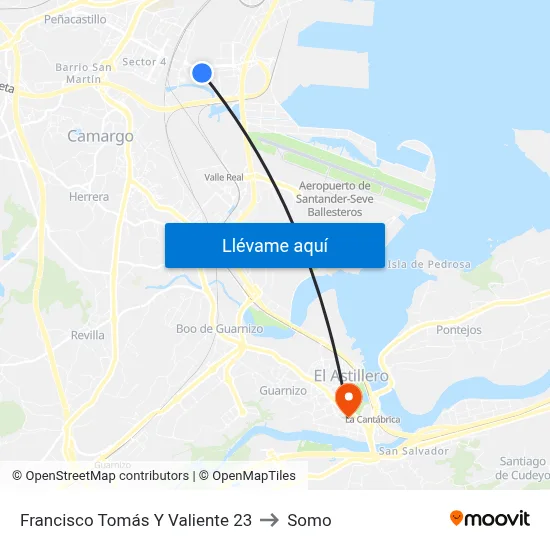 Francisco Tomás Y Valiente 23 to Somo map