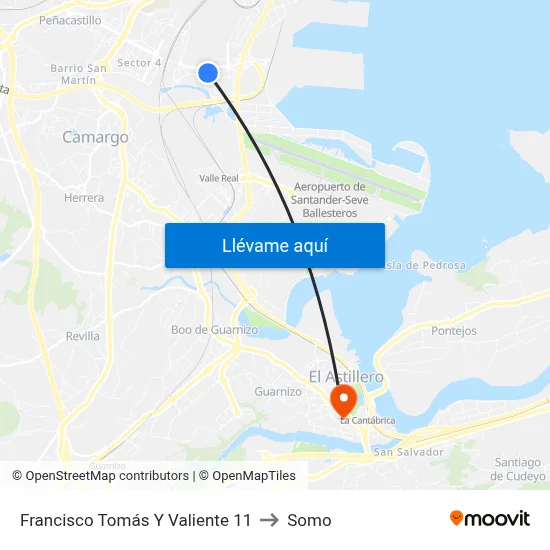 Francisco Tomás Y Valiente 11 to Somo map