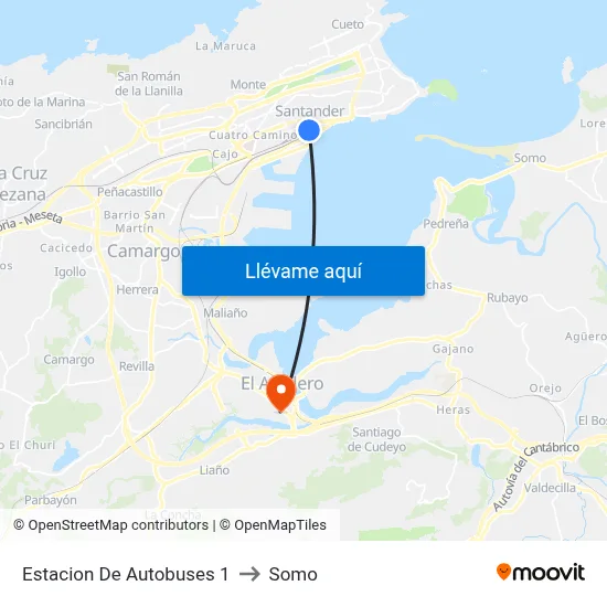 Estacion De Autobuses 1 to Somo map