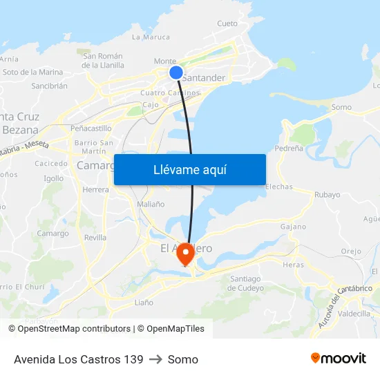 Avenida Los Castros 139 to Somo map