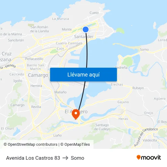 Avenida Los Castros 83 to Somo map