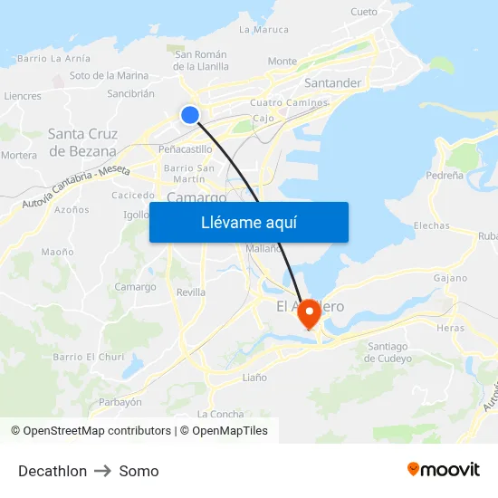 Decathlon to Somo map