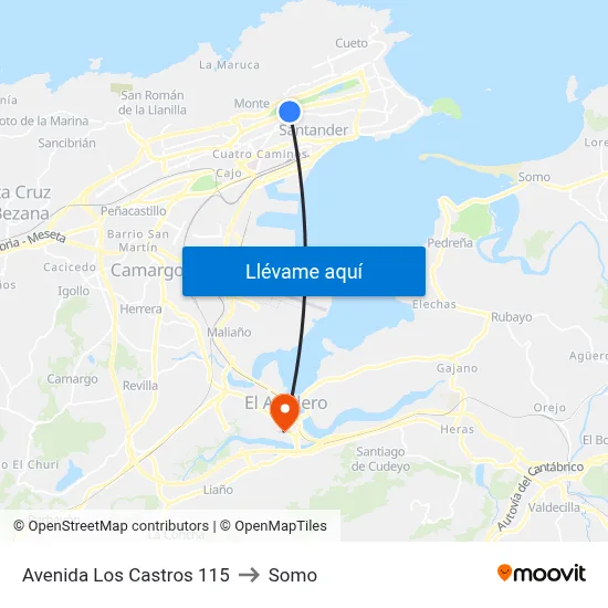 Avenida Los Castros 115 to Somo map