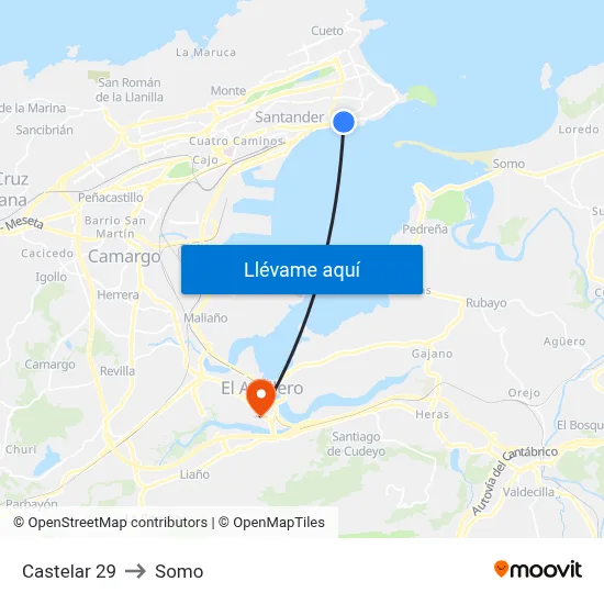 Castelar 29 to Somo map