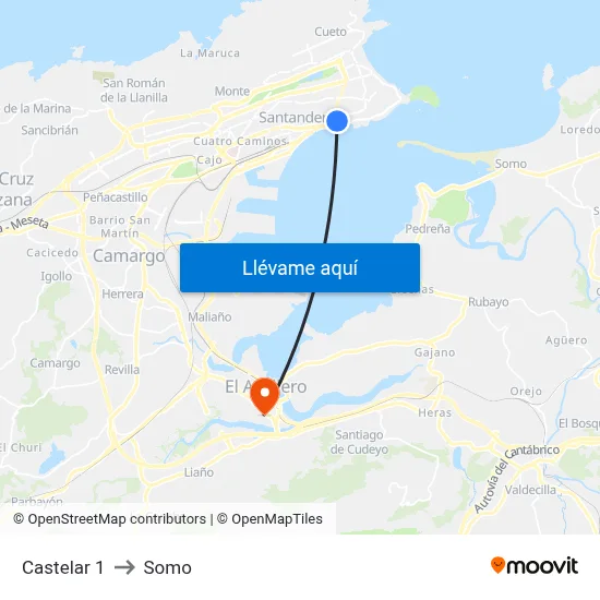 Castelar 1 to Somo map