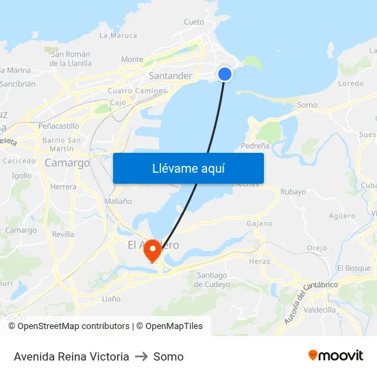 Avenida Reina Victoria to Somo map