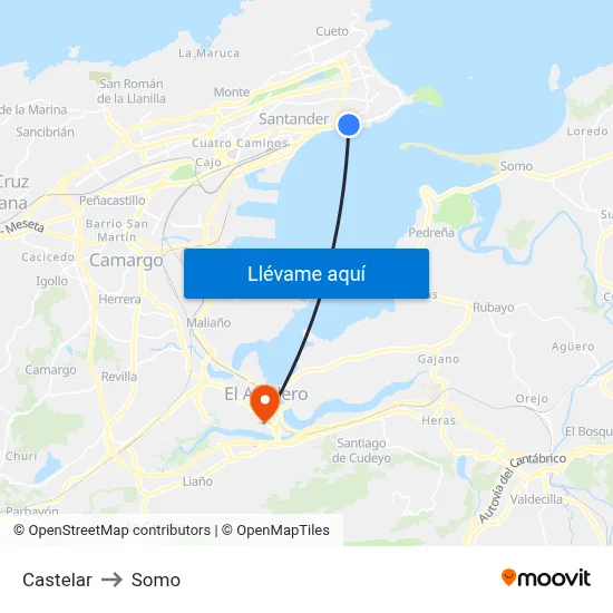 Castelar to Somo map