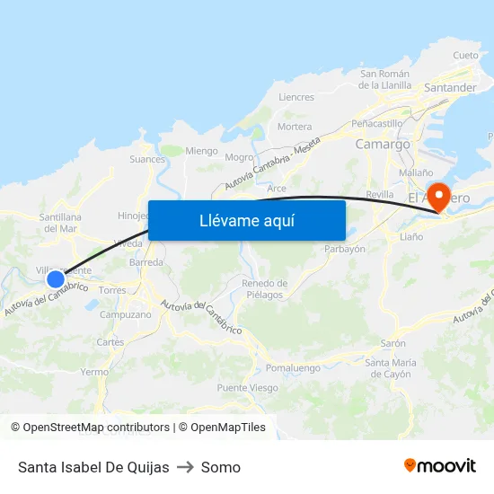 Santa Isabel De Quijas to Somo map