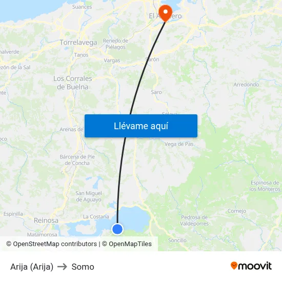 Arija (Arija) to Somo map