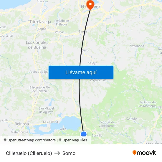 Cilleruelo (Cilleruelo) to Somo map