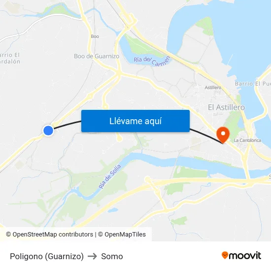 Poligono (Guarnizo) to Somo map