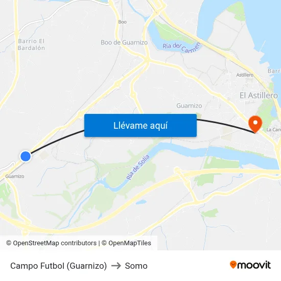 Campo Futbol (Guarnizo) to Somo map