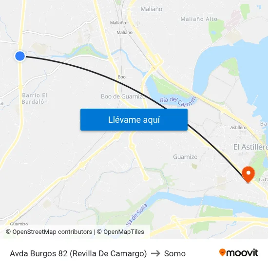 Avda Burgos 82 (Revilla De Camargo) to Somo map