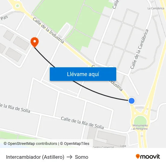 Intercambiador (Astillero) to Somo map