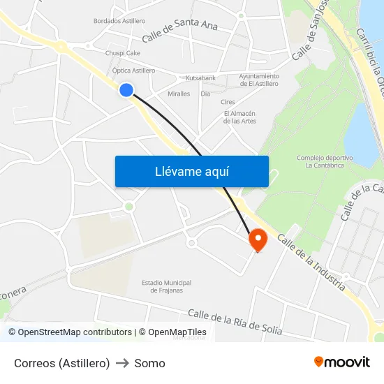 Correos (Astillero) to Somo map