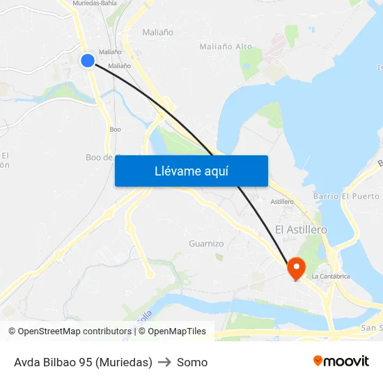 Avda Bilbao 95 (Muriedas) to Somo map