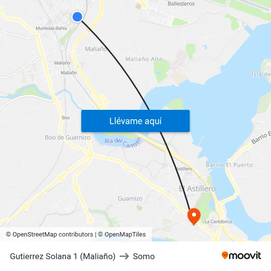 Gutierrez Solana 1 (Maliaño) to Somo map