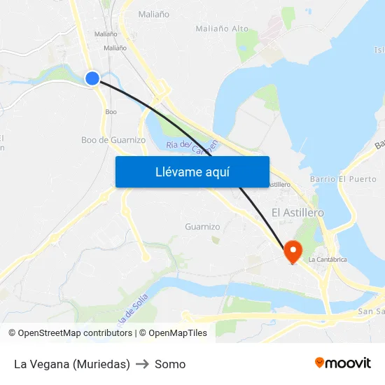 La Vegana (Muriedas) to Somo map