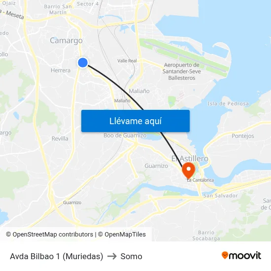 Avda Bilbao 1 (Muriedas) to Somo map