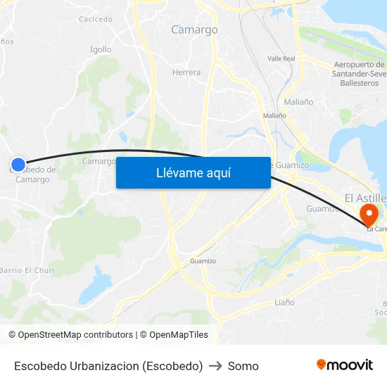 Escobedo Urbanizacion (Escobedo) to Somo map