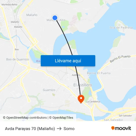 Avda Parayas 70 (Maliaño) to Somo map