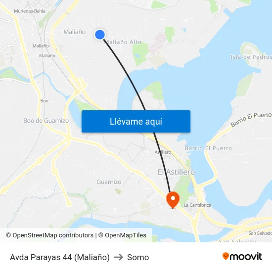 Avda Parayas 44 (Maliaño) to Somo map
