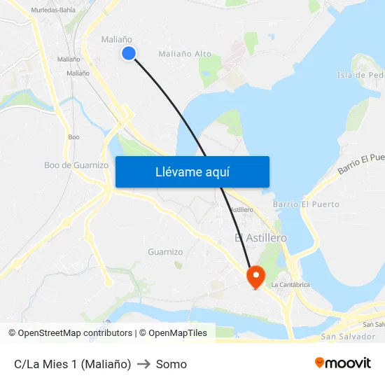 C/La Mies 1 (Maliaño) to Somo map