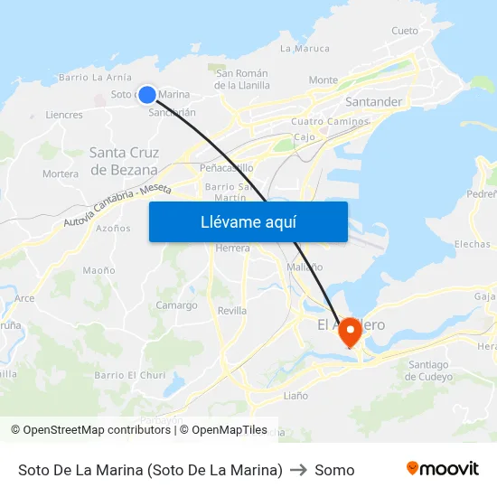 Soto De La Marina (Soto De La Marina) to Somo map