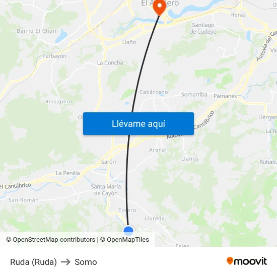 Ruda (Ruda) to Somo map