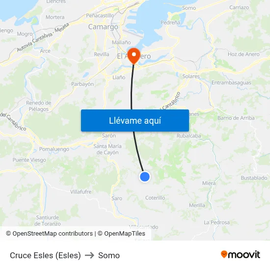 Cruce Esles (Esles) to Somo map