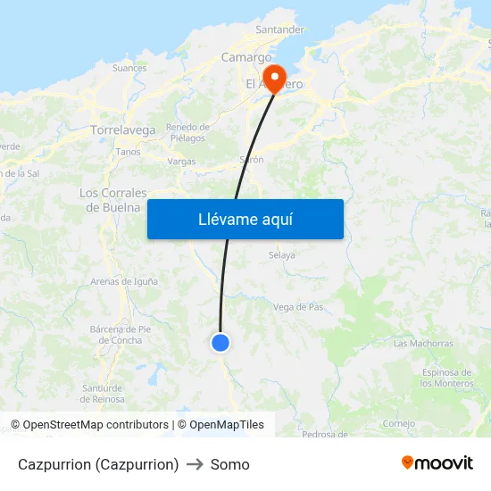 Cazpurrion (Cazpurrion) to Somo map