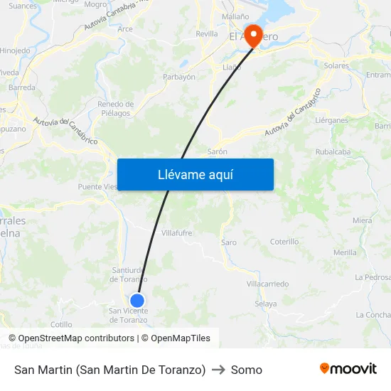 San Martin (San Martin De Toranzo) to Somo map