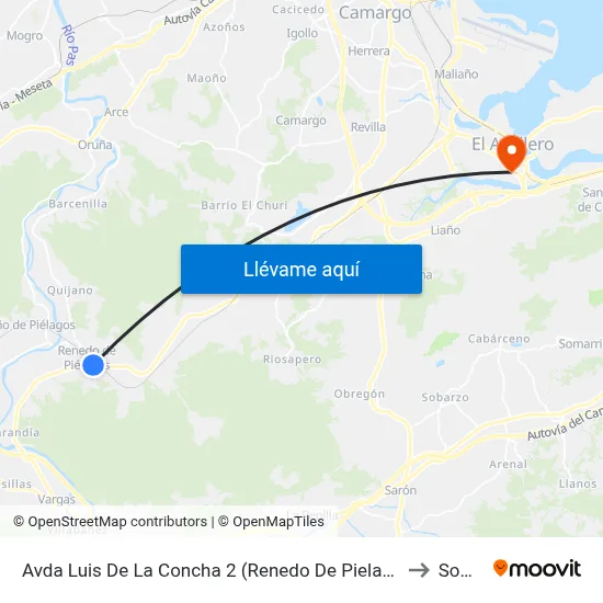 Avda Luis De La Concha 2 (Renedo De Pielagos) to Somo map