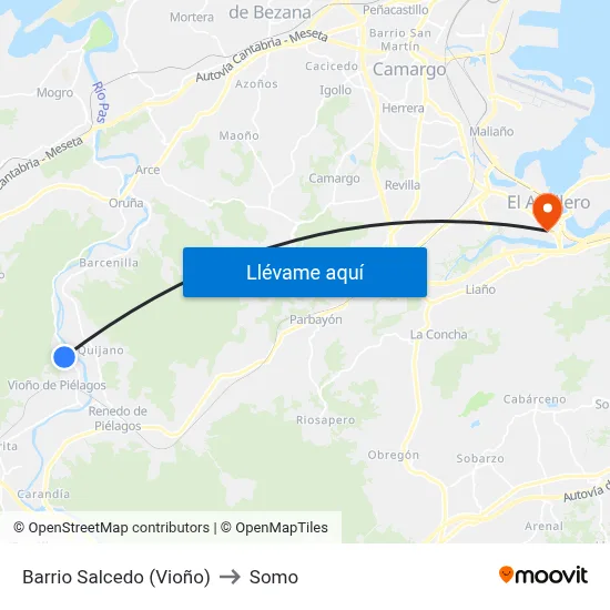 Barrio Salcedo (Vioño) to Somo map