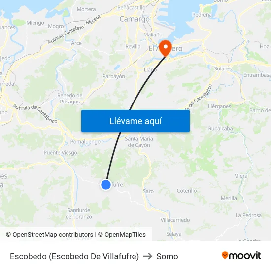 Escobedo (Escobedo De Villafufre) to Somo map
