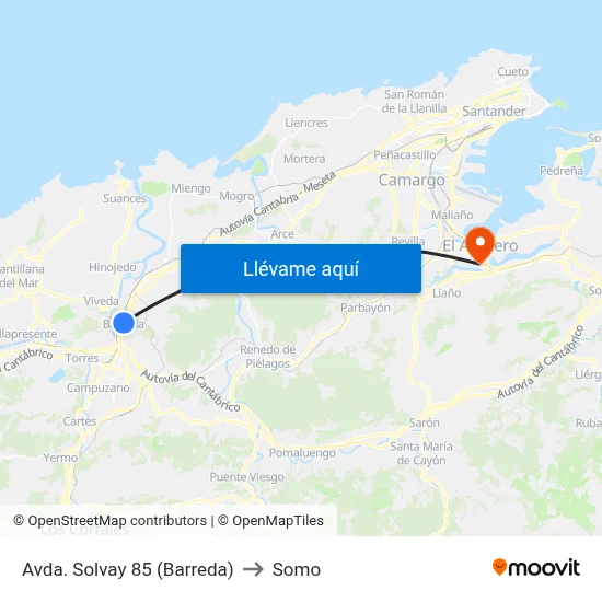 Avda. Solvay 85 (Barreda) to Somo map