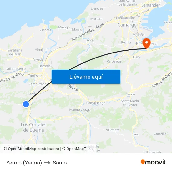 Yermo (Yermo) to Somo map