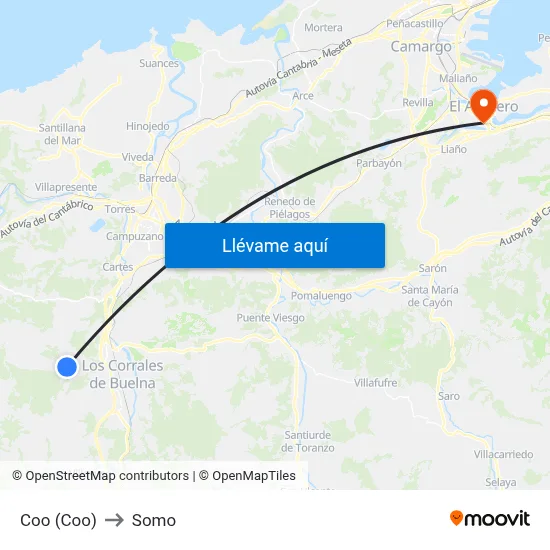 Coo (Coo) to Somo map